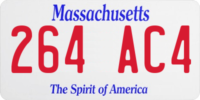 MA license plate 264AC4