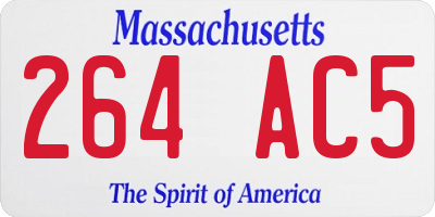 MA license plate 264AC5