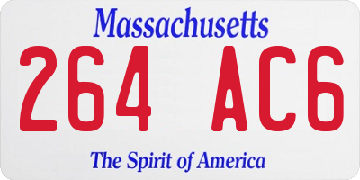 MA license plate 264AC6
