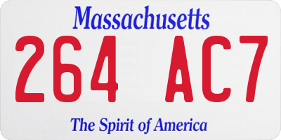 MA license plate 264AC7