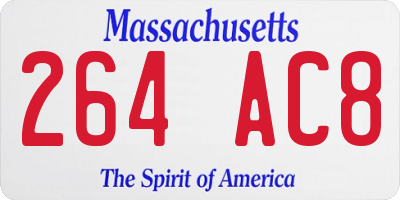 MA license plate 264AC8