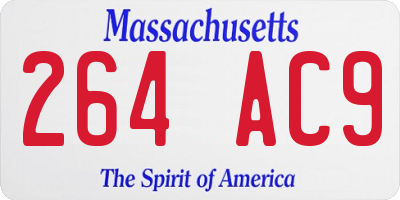MA license plate 264AC9