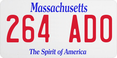 MA license plate 264AD0