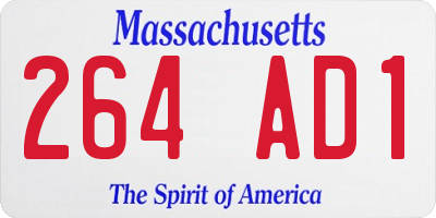 MA license plate 264AD1