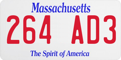 MA license plate 264AD3