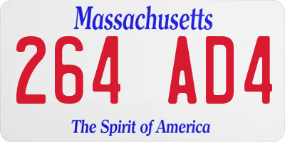 MA license plate 264AD4
