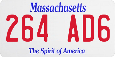 MA license plate 264AD6