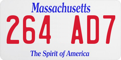 MA license plate 264AD7