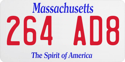MA license plate 264AD8