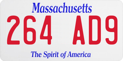 MA license plate 264AD9