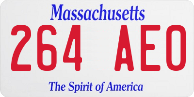 MA license plate 264AE0