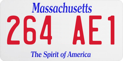 MA license plate 264AE1