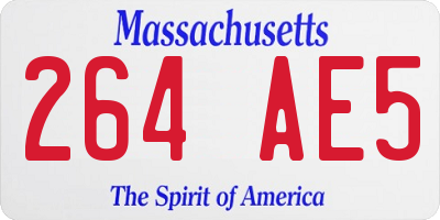 MA license plate 264AE5