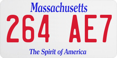 MA license plate 264AE7