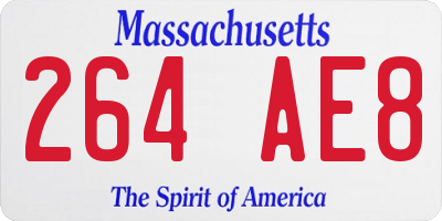 MA license plate 264AE8