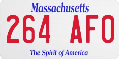 MA license plate 264AF0
