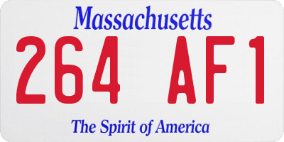 MA license plate 264AF1