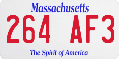 MA license plate 264AF3