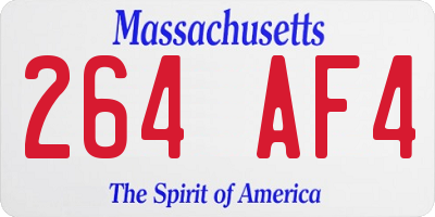 MA license plate 264AF4