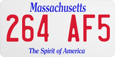 MA license plate 264AF5