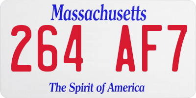 MA license plate 264AF7