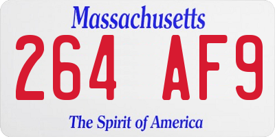 MA license plate 264AF9