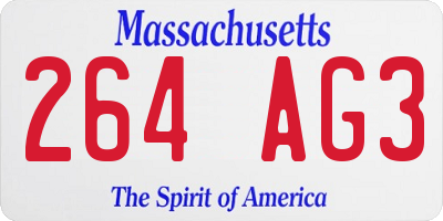 MA license plate 264AG3