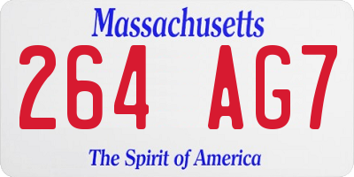 MA license plate 264AG7