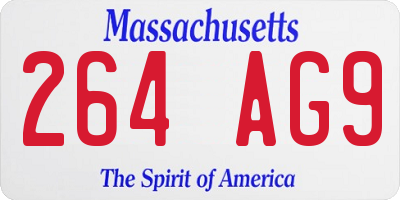 MA license plate 264AG9