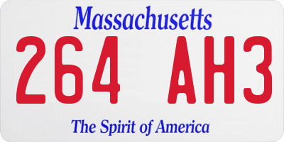 MA license plate 264AH3