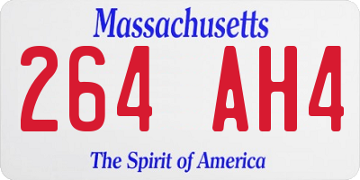 MA license plate 264AH4