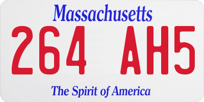 MA license plate 264AH5