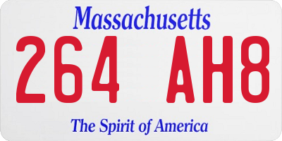 MA license plate 264AH8