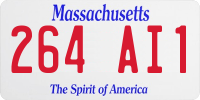 MA license plate 264AI1