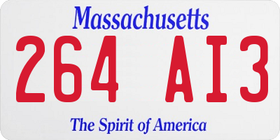 MA license plate 264AI3