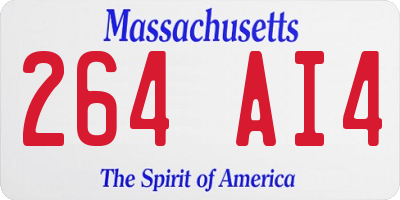MA license plate 264AI4
