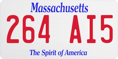 MA license plate 264AI5