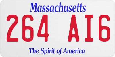 MA license plate 264AI6