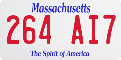 MA license plate 264AI7
