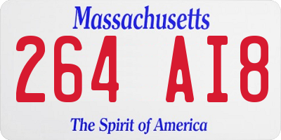 MA license plate 264AI8