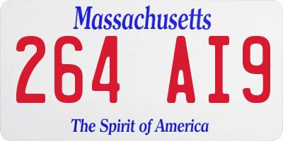 MA license plate 264AI9