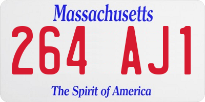 MA license plate 264AJ1