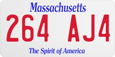 MA license plate 264AJ4