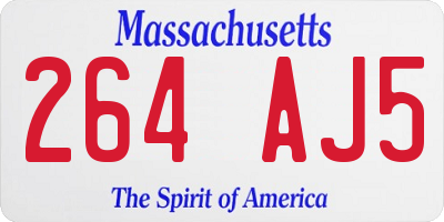 MA license plate 264AJ5