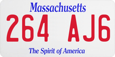 MA license plate 264AJ6