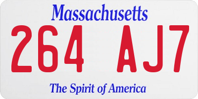MA license plate 264AJ7