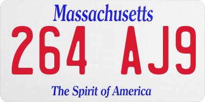 MA license plate 264AJ9
