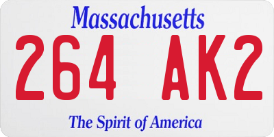 MA license plate 264AK2