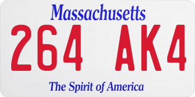 MA license plate 264AK4