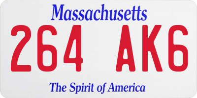 MA license plate 264AK6